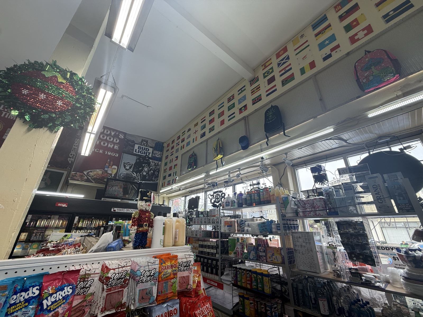 Inside Eddy's Market — grocery aisle
